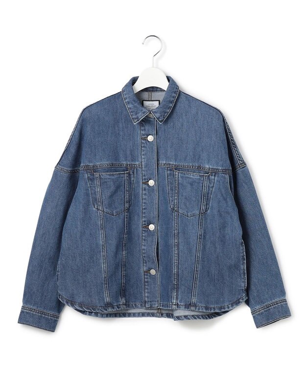 J.PRESS YORK STREET 【WOMEN】ソフトワイドデニム シャツジャケット ダルブルー系