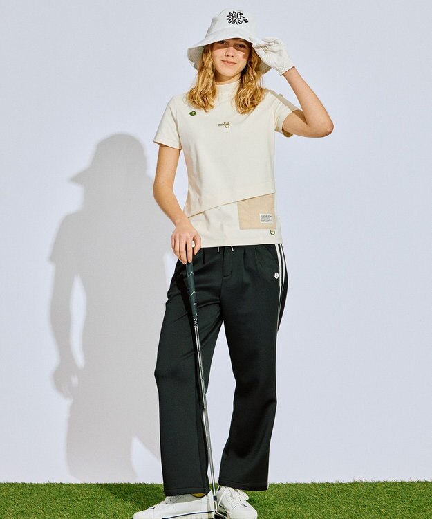 PW CIRCULUS 【UV遮蔽率99.5%  UVカット / 速乾 / ストレッチ】【WOMEN】ポケットモックT ゴルフウェア レディース アイボリー系