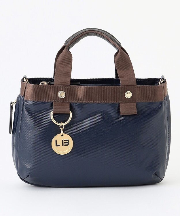 LA BAGAGERIE 【コットン×ポリウレタン】シャイニーミニマムトート ネイビー