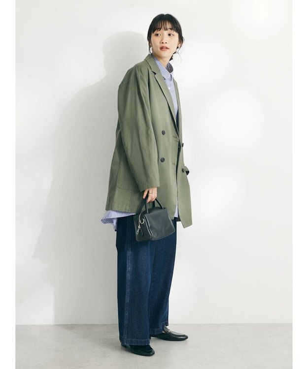 CRAFT STANDARD BOUTIQUE コットンギャバジンＷテーラードジャケット Khaki
