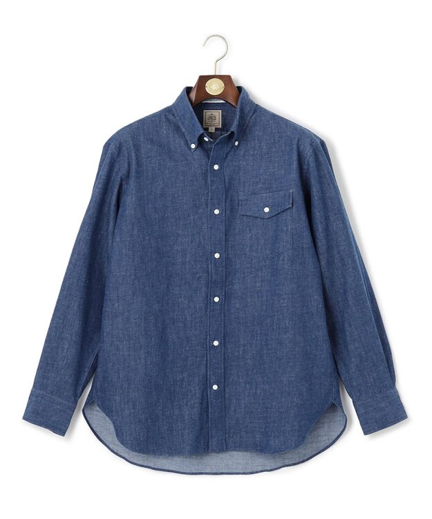 J.PRESS MEN パッチフラップ デニムシャツ /B.D. ネイビー系