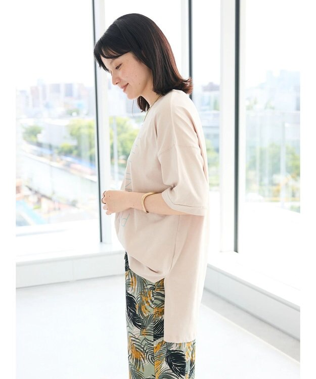 CRAFT STANDARD BOUTIQUE シルケット天竺　スクエアＰＴ　ＢＩＧ　Ｔｅｅ　Ｓ／Ｓ Gray Beige