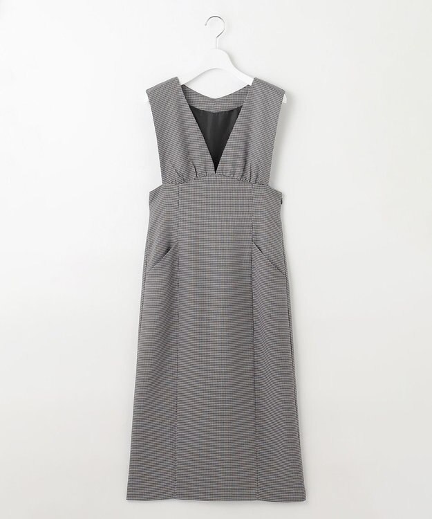 Feroux 【洗える】美シルエット ジャンパースカート チェック柄