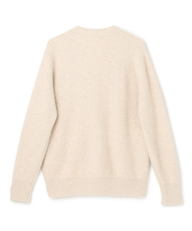 BEIGE， AMARILLO / スパンコールフォックスニットカーディガン Taupe
