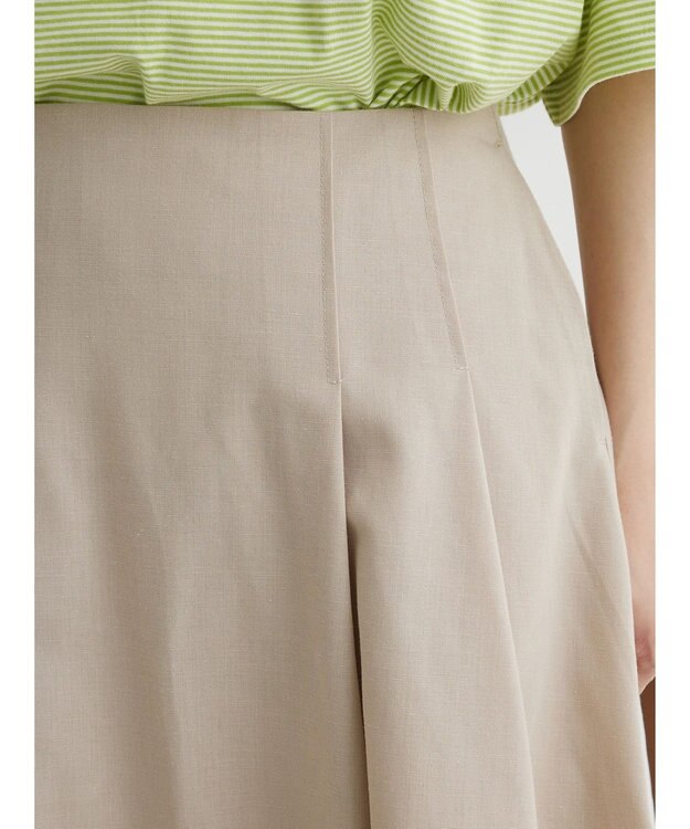 Green Parks 綿麻混フレアスカート Black