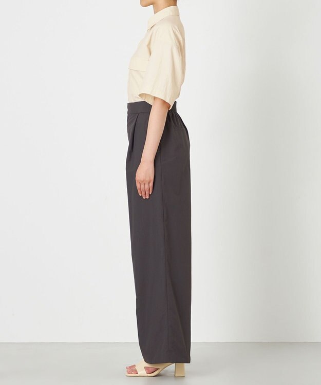 NAVE 【ReNAVE・洗える/撥水加工/接触冷感/UVケア/セットアップ】ナイロンタスラン ワイドパンツ グレー系