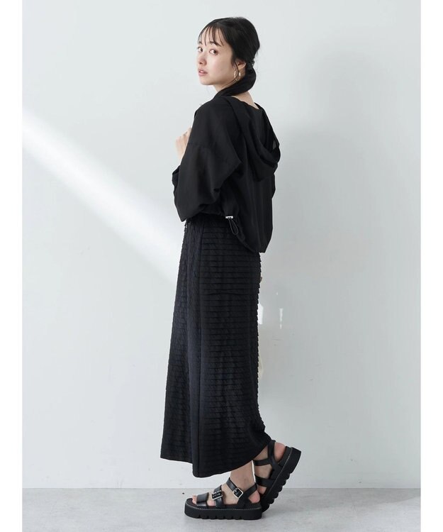 earth music&ecology シアーフードブルゾン Black