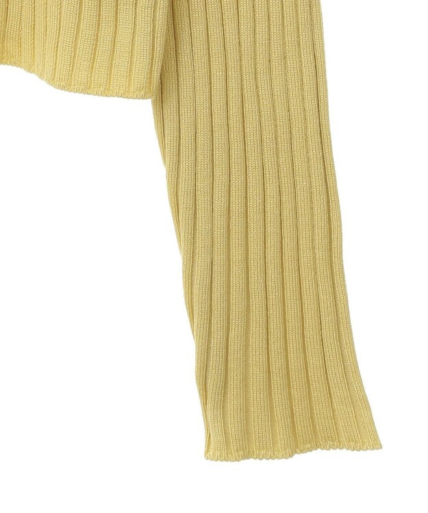 earth music&ecology シルバープチ釦リブニットカーディガン Light Yellow