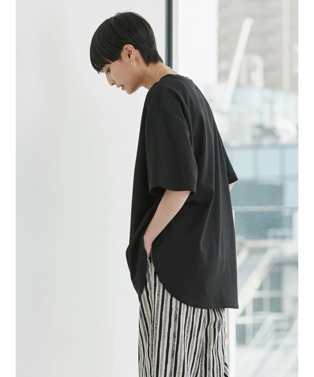 AMERICAN HOLIC 抗菌防臭　Ｄａｉｌｙ！　裾ラウンドカットチュニック1 Black