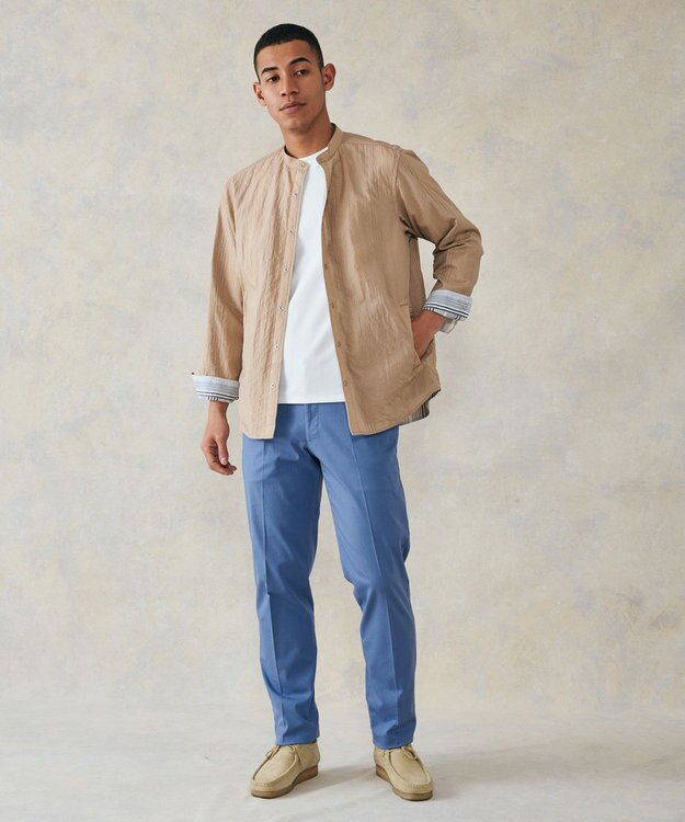 J.PRESS MEN トリコチンストレッチ パンツ サックスブルー系