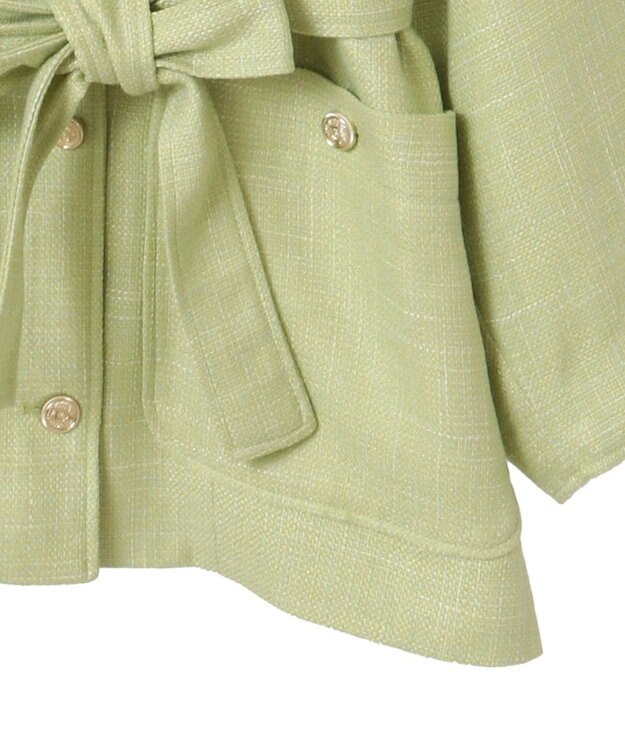 Green Parks ツィードミディ丈ジャケット Lime Green