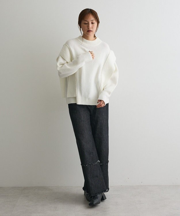 CRAFT STANDARD BOUTIQUE ハンドステッチデザインニットプルオーバー Ivory