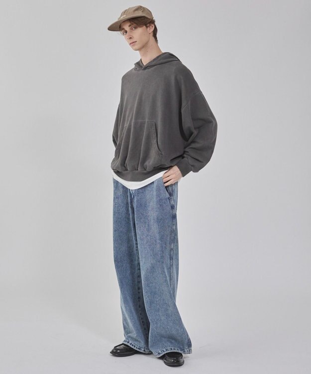 WEGO 【ユニセックス着用ITEM】バルーンクロップドプルパーカー ブラックその他