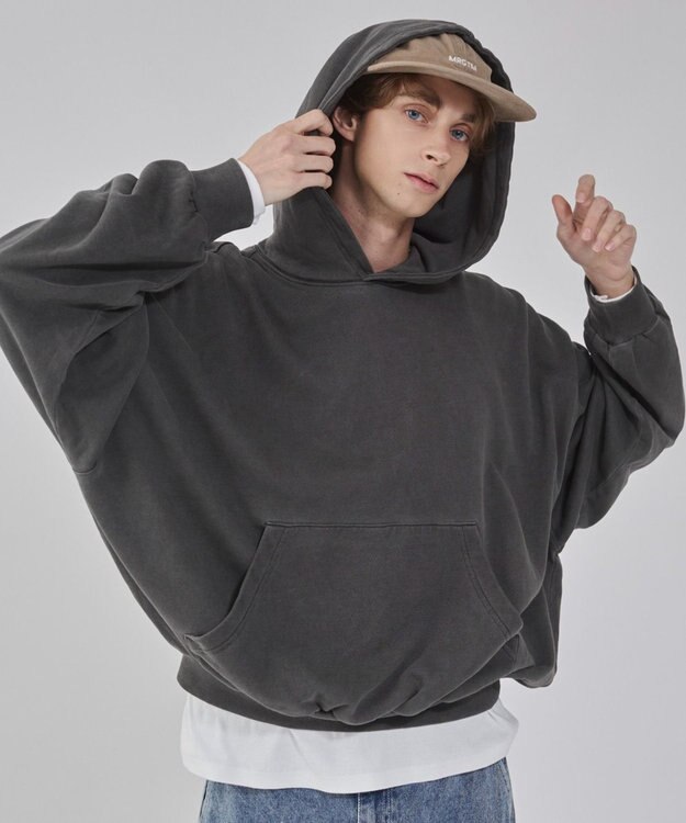 WEGO 【ユニセックス着用ITEM】バルーンクロップドプルパーカー ブラックその他