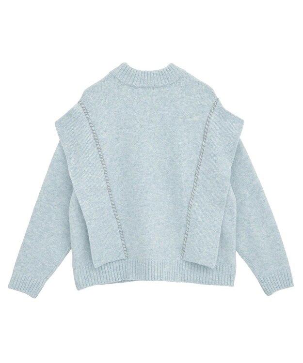 CRAFT STANDARD BOUTIQUE ハンドステッチデザインニットプルオーバー Sax