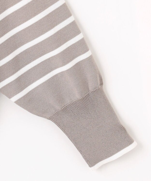 ANY バスクボーダーニットプルオーバー モカ×エクリュボーダー