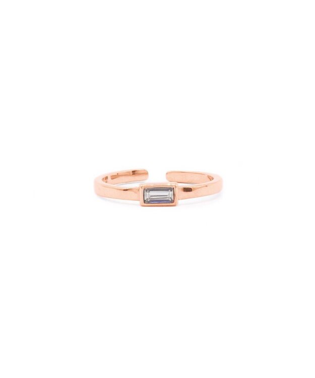 blancotokyo 【金属アレルギー対応】スクエアストーンリング GEMMA RING ピンクゴールド