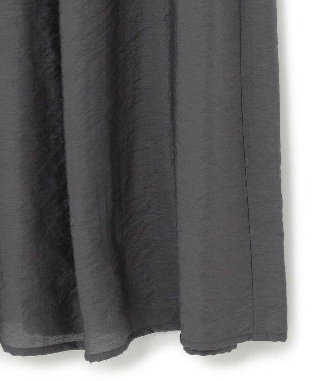 UNFILO ヴィンテージシアー ギャザーワンピース チャコール