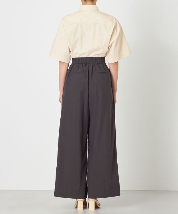 NAVE 【ReNAVE・洗える/撥水加工/接触冷感/UVケア/セットアップ】ナイロンタスラン ワイドパンツ グレー系