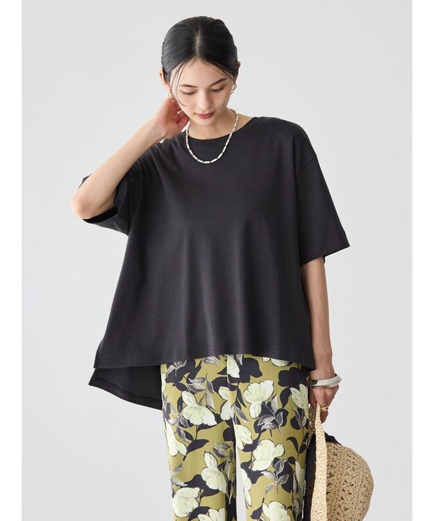 AMERICAN HOLIC 抗菌防臭＋接触冷感クルーネックカットプルオーバー Charcoal Gray