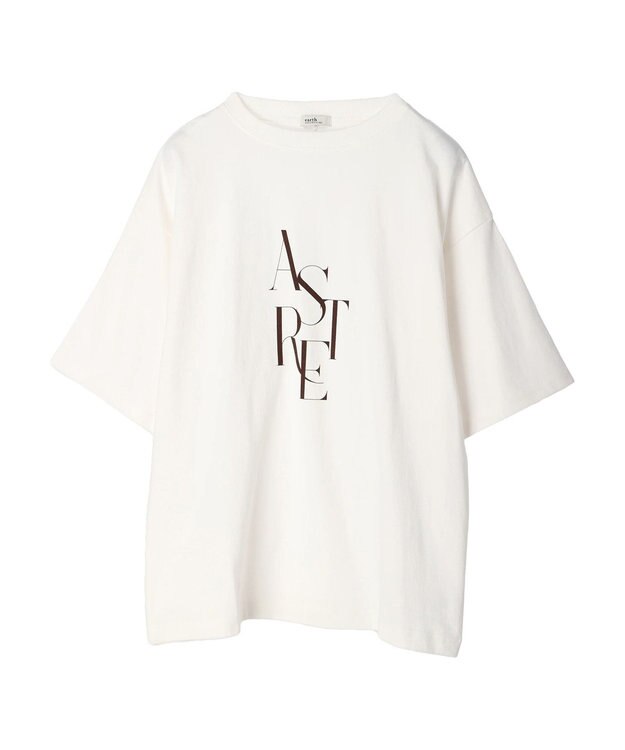 earth music&ecology バックディティールロゴＴＥＥ Off White