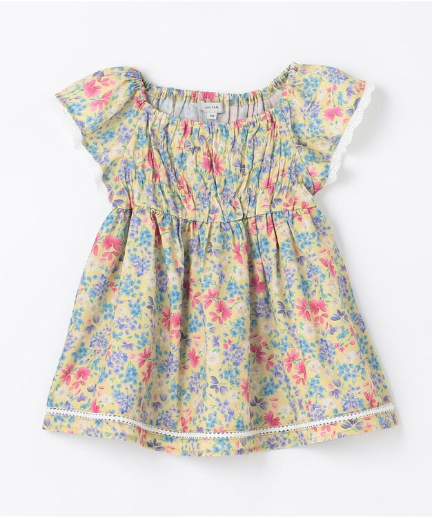 ANY KIDS 花柄 ブラウス イエロー系花柄