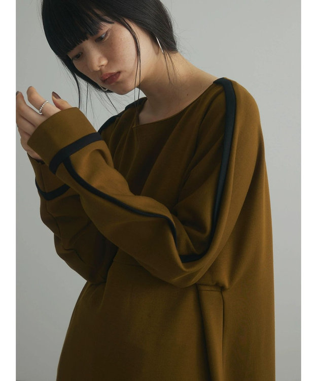 Green Parks armonia．ダンボール配色ワンピース Khaki