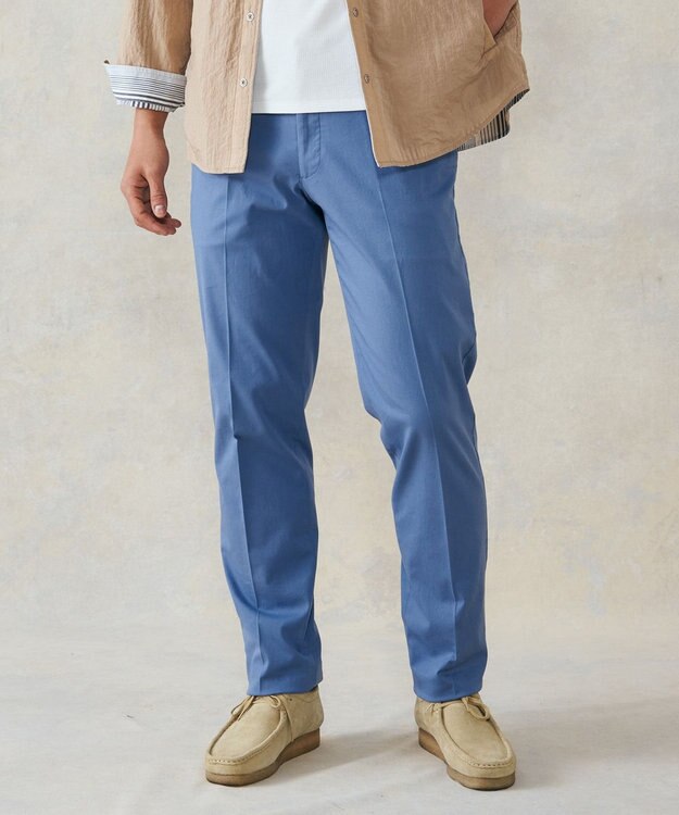 J.PRESS MEN トリコチンストレッチ パンツ サックスブルー系