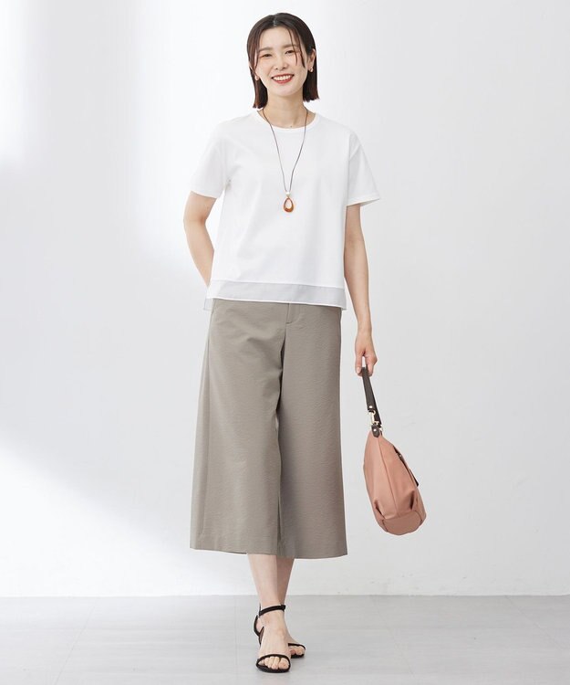 J.PRESS LADIES マーブルオーバルネックレス ブラウン系