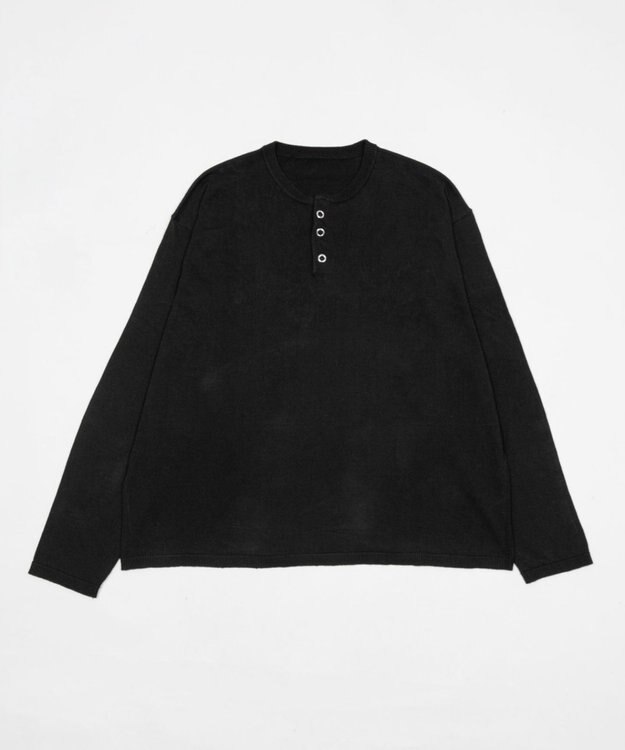 WEGO リングドットヘンリーネックプルオーバー ブラック