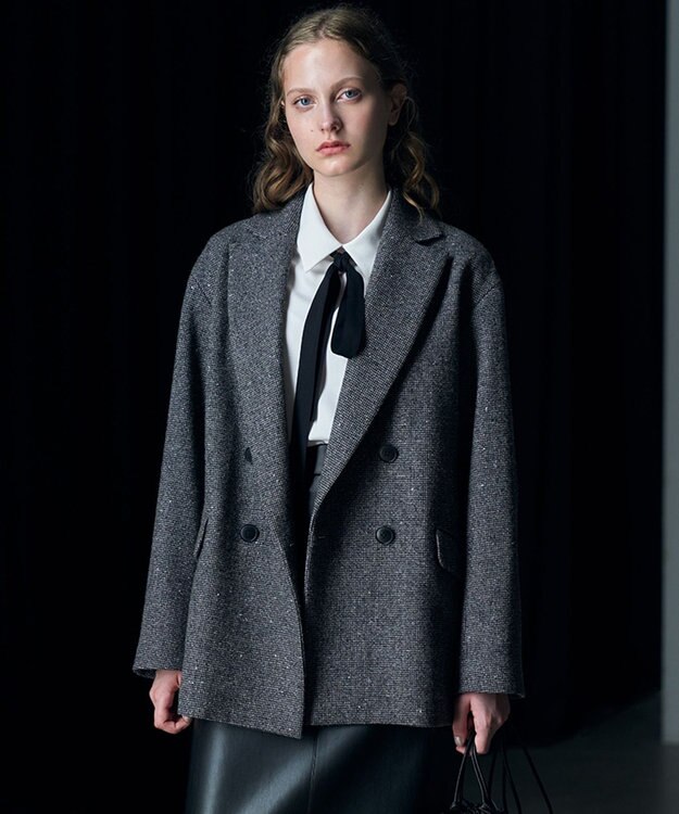 ICB 【30th ANNIVERSARY】 カラーネップツイード ジャコット ナイトフォール（ブラック系）