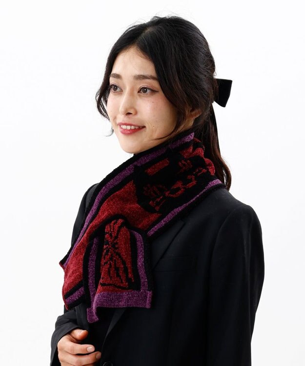 AURORA 【 ANNA SUI（アナ スイ）】差し込みモールマフラー(WASH) ダークパープル