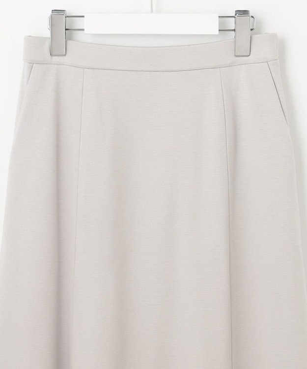 自由区 【好評につき追加生産/洗える】WASHABLEPONTE セミフレアスカート ライトグレー系