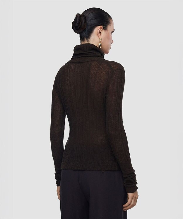 JOSEPH シアーウールリブ ハイネックニット Cocoa