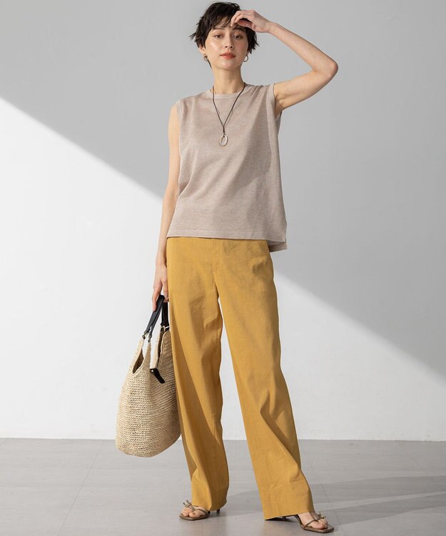 23区 【CanCam10月号掲載/新色追加】シャイニーシアー ノースリーブ ニット ベージュ系