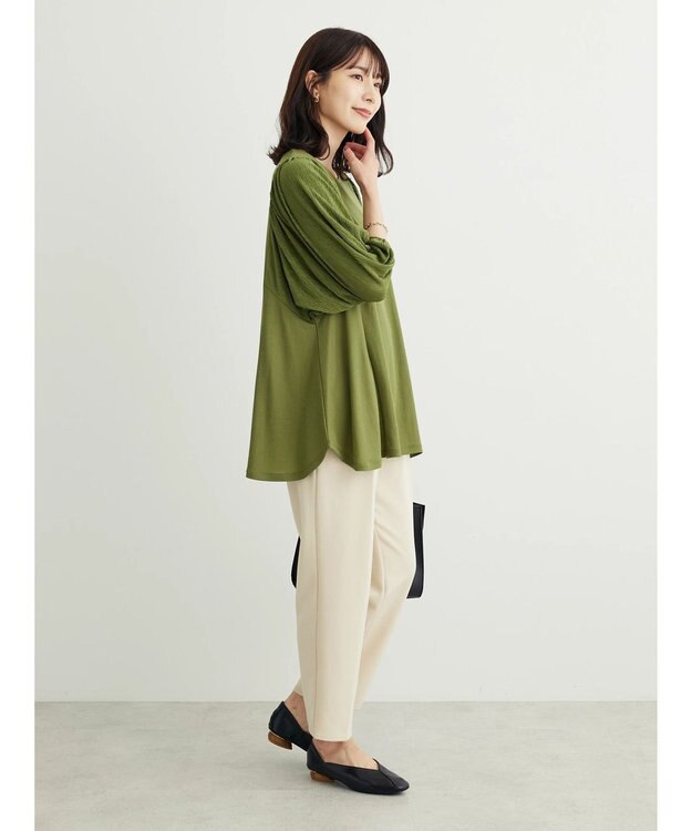 Green Parks ボリューム袖切替プルオーバー Green