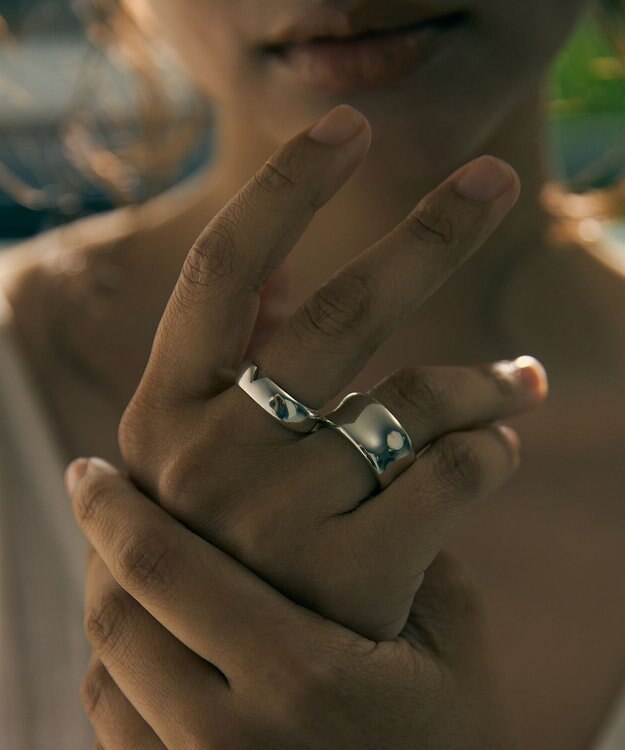 yoaa シルバー925 ボールドライン リング シルバー925