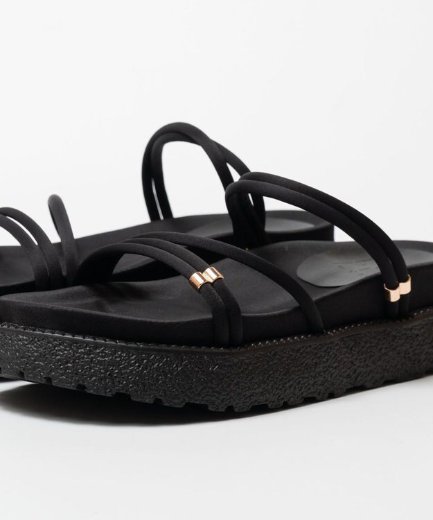 BONTRE 【MIONOTIS/ミオノティス】ナローベルト厚底2WAYサンダル /626B ブラック