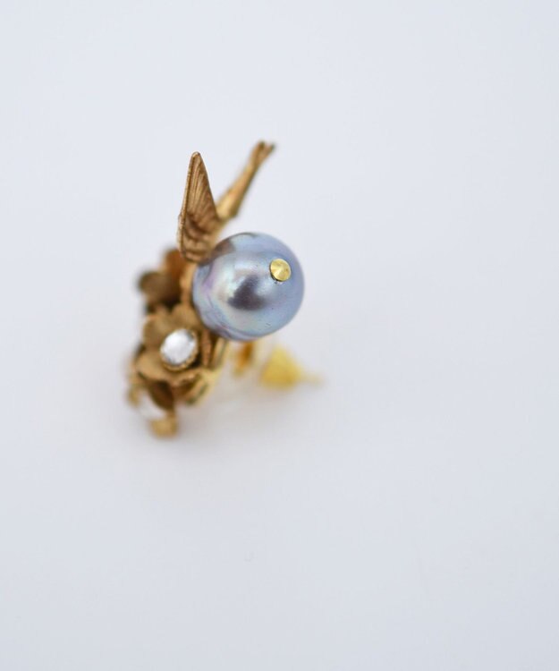 monshiro 【ガラスパール】ハナビワトトリプチ ピアス ゴールド