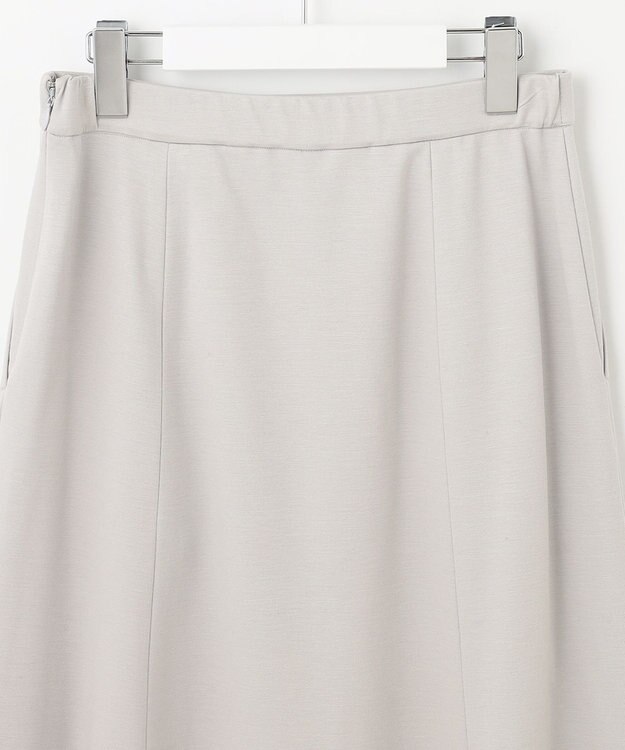 自由区 【好評につき追加生産/洗える】WASHABLEPONTE セミフレアスカート ライトグレー系