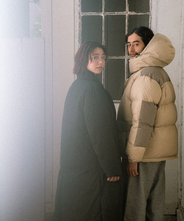 KWD 【日本製/高品質ダウン】BOX DOWN JACKET ダウンジャケット ベージュ