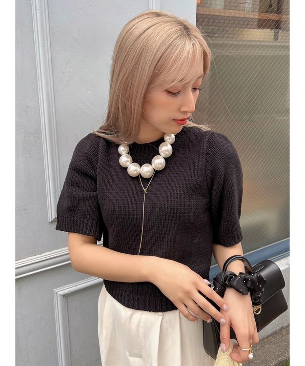 Green Parks ローゲージニットＴシャツ Black