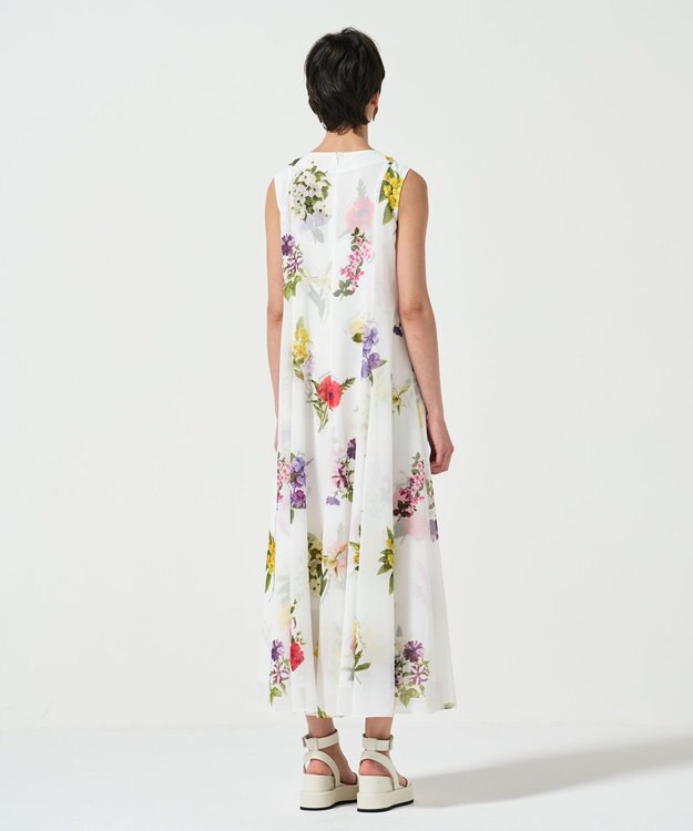 GRACE CONTINENTAL ボタニカルレイヤードワンピース ホワイト