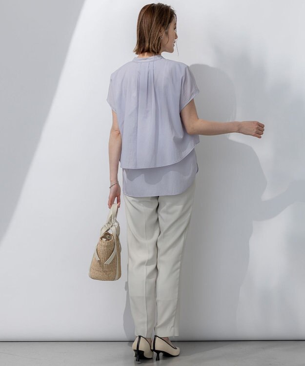 23区 【Oggi7月号掲載/吸水速乾/接触冷感/UVカット】ストレッチジョーゼット テーパード パンツ ベージュ系