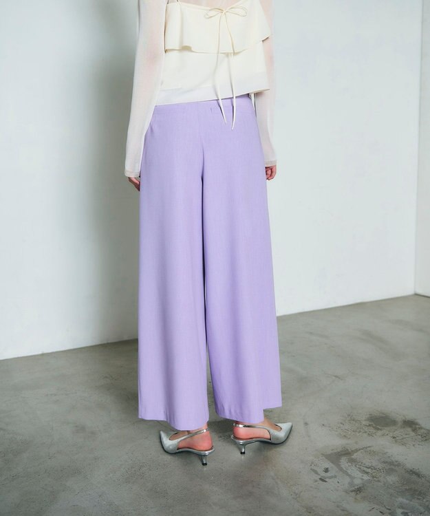 GRACE CONTINENTAL ツータックベルトワイドパンツ ラベンダー