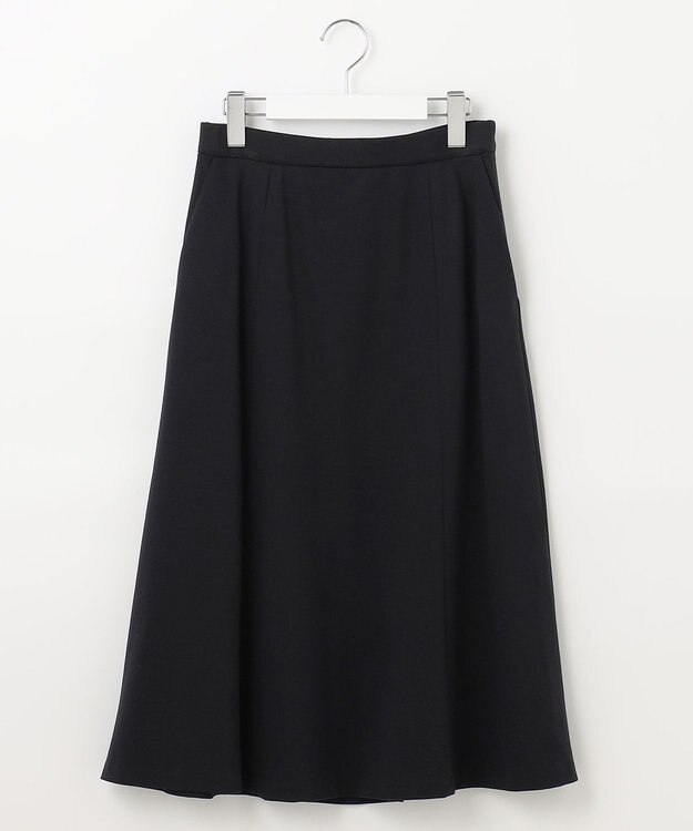 自由区 【好評につき追加生産/洗える】WASHABLEPONTE セミフレアスカート ネイビー系