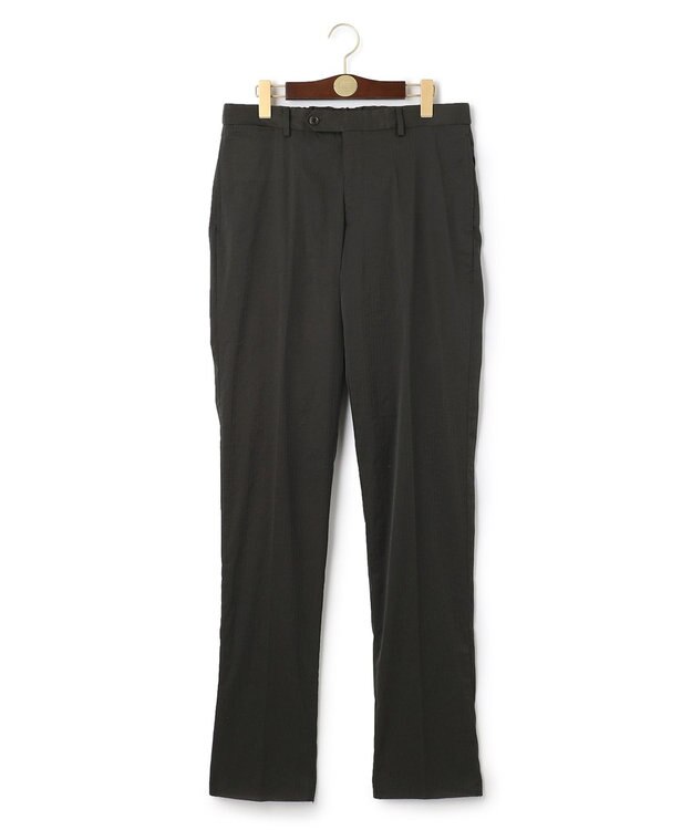 J.PRESS MEN メカニカルストレッチ ヘリンボンパンツ ダークグリーン系