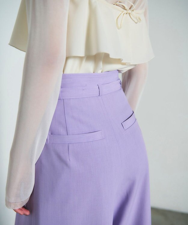 GRACE CONTINENTAL ツータックベルトワイドパンツ ラベンダー
