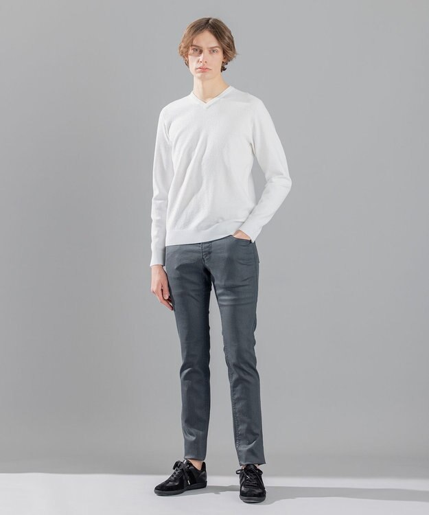 JOSEPH HOMME ライトアムンゼン　Vネックニット ホワイト系