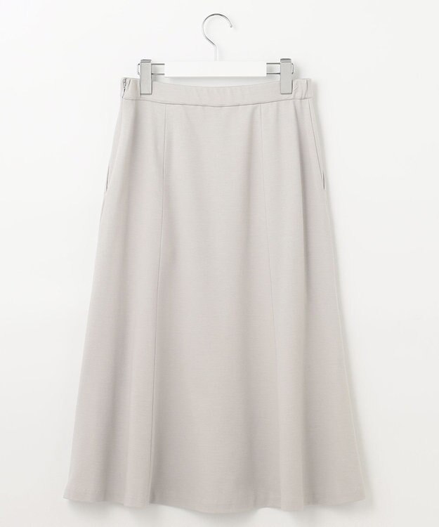 自由区 【好評につき追加生産/洗える】WASHABLEPONTE セミフレアスカート ライトグレー系